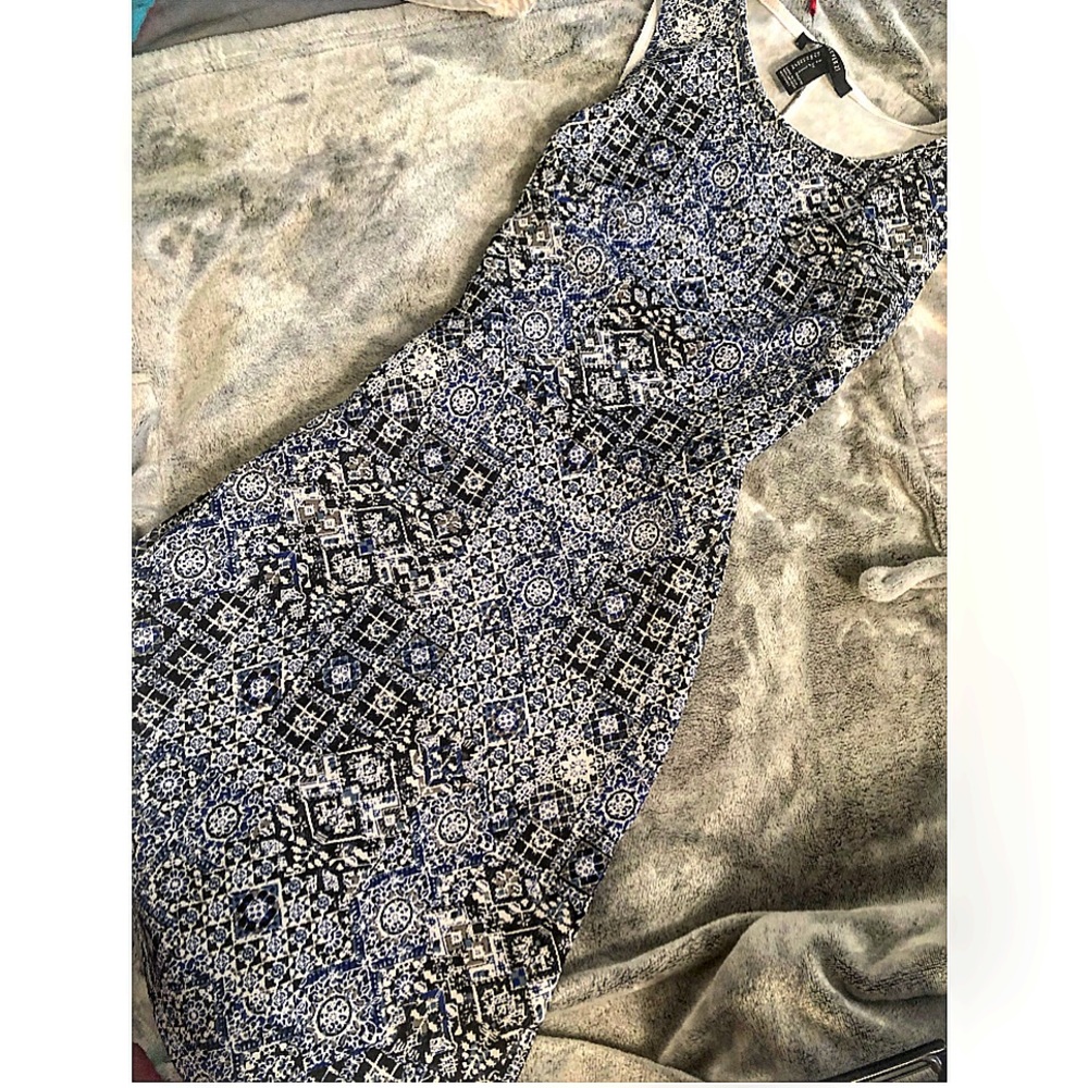 Mosaic print fitted dress